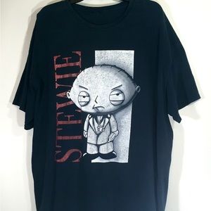 Vintage Family Guy T Shirt Stewie Oversized Black Tee